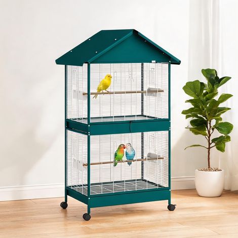 SunJet Cage pour oiseaux, volière, sur roulettes avec séparateur - Réf. W4TIOQ3UTXEQ (1/5)