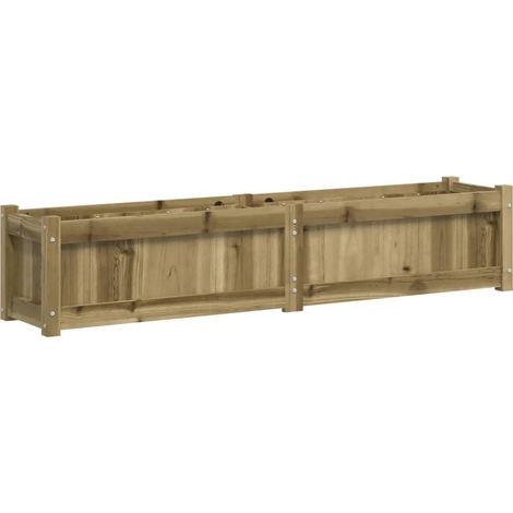 Vassoio per fioriera aiuola rialzata piante fiori terrazza giardino 150 x 31 x 31 cm legno di pino impregnato marrone 020037426