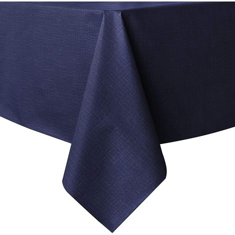 Nappe rectangulaire en PVC imperméable, résistante à l'huile et aux déversements, Facile à Nettoyer, pour Table à Manger, buffets et Camping, Bleu Marine, 152,4 x 213,4 cm (1/5)