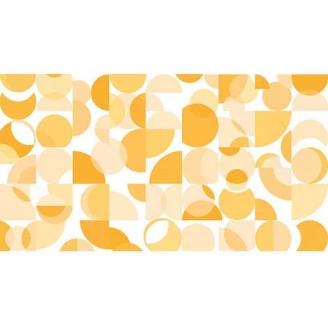 Papier peint panoramique jaune design Tapisserie panoramique moderne pour salon Papiers peints panoramique bureau motif géométrique (1/3)