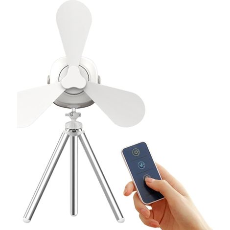 Ventilateur de Plafond Portable avec Télécommande, Lampe Ventilateur Sur Batterie Pour Tente De Camping, Batterie Rechargeable 7200 mAh Pour Tente Chambre Dortoir Plage Caravane Tonnelle Patio (1/5)