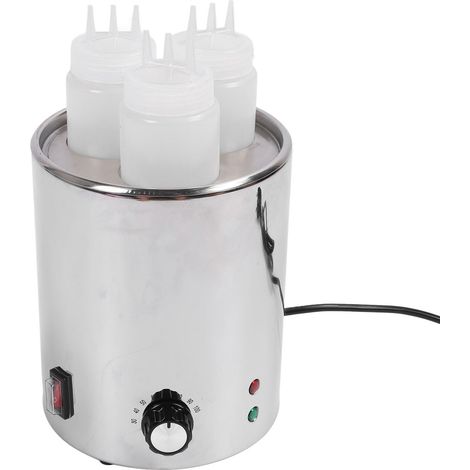 Chauffe-sauce électrique inox 30-100°C  Réchauffeur bain-marie distributeur fromage chocolat, 350ml eau, 3 bouteilles incluses, snack-bar food truck (1/5)