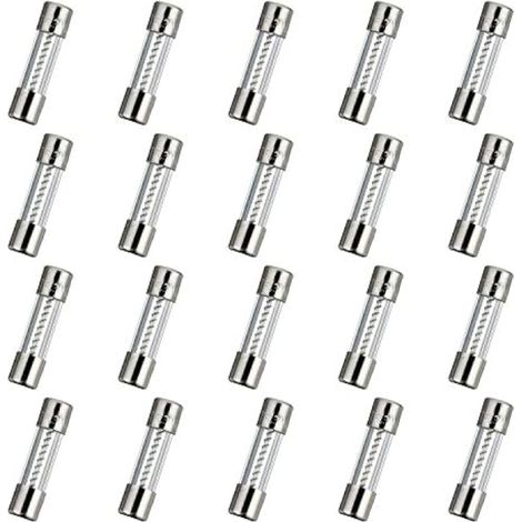 T6.3AL250V 20 pièces 5x20mm fusible en verre à fusion lente 6.3A 250V 0.2 x 0.78 pouces fusible à retardement (1/4)