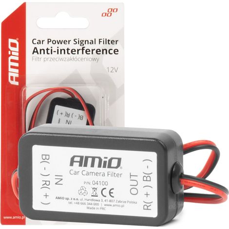Filtre anti-interférence pour voiture 12 V AMIO-04100