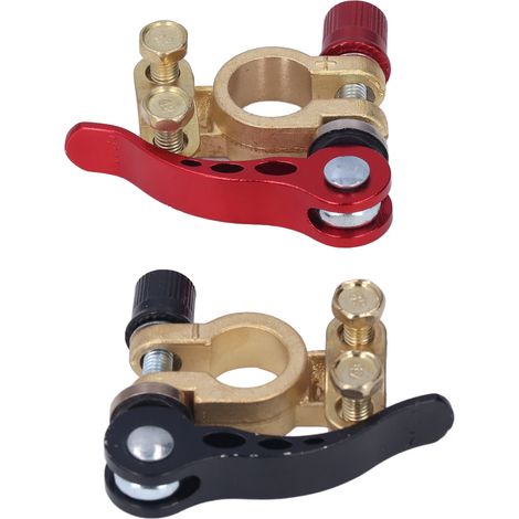 2-teiliges Autobatterie-Set, Batteriepolstecker und Schnellverschlussklemmen für Minus- und Pluspol, Batterien und Zubehör, Schnellkupplungs-Polstecker