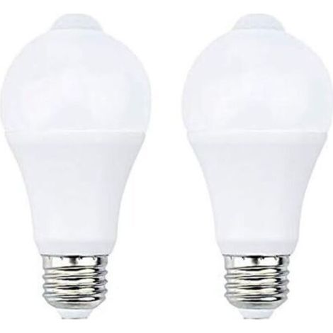 12W E27 PIR Infrarot-LED-Lampe mit Bewegungsmelder, automatischer Ein-/Ausschaltung, A60 220V, 700lm, entspricht 70W Halogen, für Treppenhaus, Flur, Garage (2er-Pack, Warmweiß 2700k)