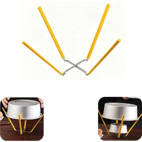 Grille de refroidissement 27,5 x 9 cm - support pliable à 4 pieds, jaune (1/5)