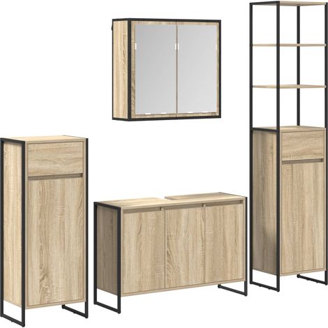 Maison Exclusive - Juego de muebles de baño Roble Sonoma Madera d