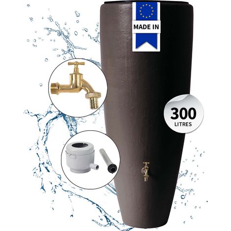Garantia – Récupérateur d'eau de pluie enterré 300L – Couleur moka – Traité anti U.V. – Bac à plantes amovible