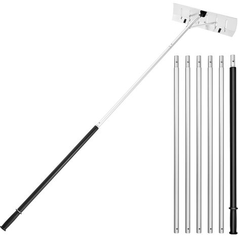 Mophorn Schnee-Dachrechen mit 66 cm Aluminiumklinge, 142–606 cm verstellbarer Schneeschieber mit Rädern, Schneeräumwerkzeug mit rutschfestem Griff, ideal zum Entfernen von Laub und Schnee (1/5)