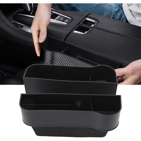 Multifunktionale Aufbewahrungsbox mit Getränkehalter zur Nutzung des Raums zwischen den Autositzen. (1/5)
