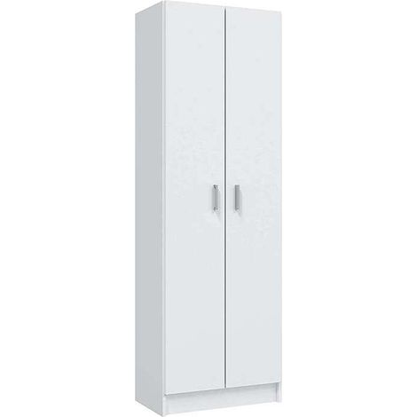 Armario zapatero Milan 2 puertas en acabado blanco 59 cm(ancho) 180 cm(altura) 37 cm(fondo) (1/4)