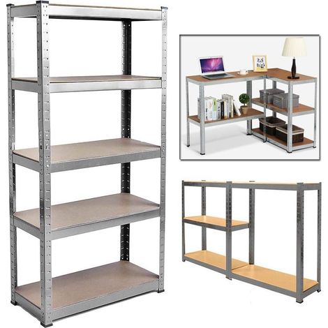 Garage Shelves Shelving 5 Tier Unit Racking Boltless Heavy Duty Storage Shelf 150X70X30cm (1/5)