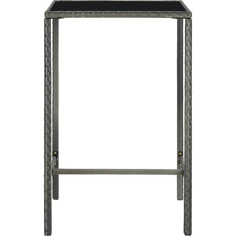 Maison Exclusive - Garten-Bartisch Grau 70x70x110 cm Poly Rattan (1/5)