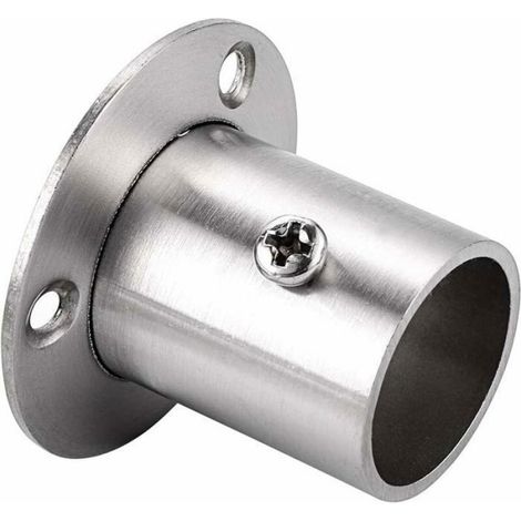 Lot de 4 supports de tringle à rideau Support de rail Support de tige de douille Ensemble de brides en acier inoxydable Supports (1/5)