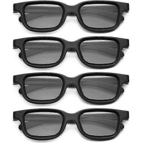 Lot de 4 paires de lunettes 3D passives polarisées pour téléviseurs 3D, cinémas 3D, jeux vidéo et télévision 3D. (1/5)