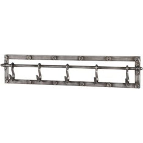 Patère murale coloris anthracite - L 26 x P 6 x H 7 cm -PEGANE-