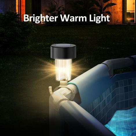 Lot de 6 lampes solaires d'extérieur étanches, accessoires de piscine hors sol encadrées, éclairage de piscine Blanc (1/4)