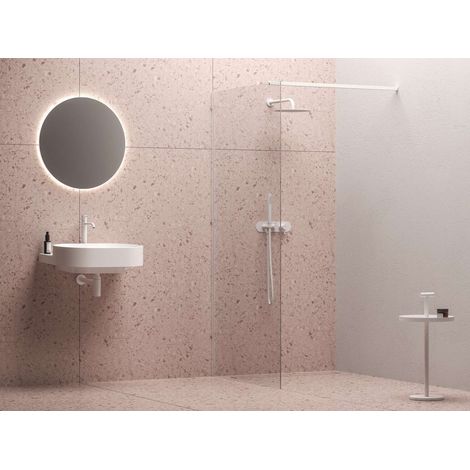 Ravak Walk-In - Duschwand Walk-In Wall Set 140, 140x200 cm, mattweiß/Klarglas GW9WM0E0SZ1 (1/5)