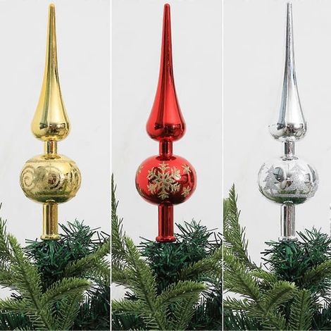 Étoile de Noël pointue en forme de concombre à motif flocon de neige - Décorations de Noël - Articles de fête (1/3)