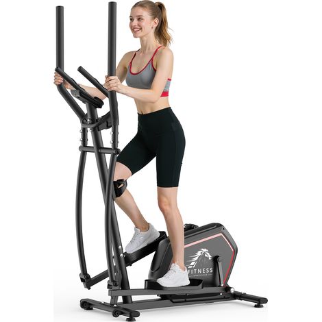 Rattantree - Vélo elliptique - Volant d'inertie 10 kg - Résistance magnétique 16 niveaux - avec écran LCD - Charge max 150 kg - capteur pouls - support pour téléphone - 90x51x162 cm (1/5)