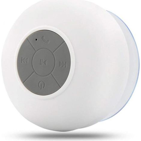 Mini enceinte Bluetooth (blanche) étanche pour salle de bain (1/5)