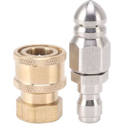 FENOPLASTICACompact Sewer Nozzle G1/4 Quick Insert Drain Hose Pressure Washer Fittings for Internal Thread G3/8 (1/4)