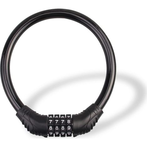 1 Antivol Vélo, Câble Acier 4 Chiffres, Code Modifiable, Pour VTT Moto Scooter (1/5)
