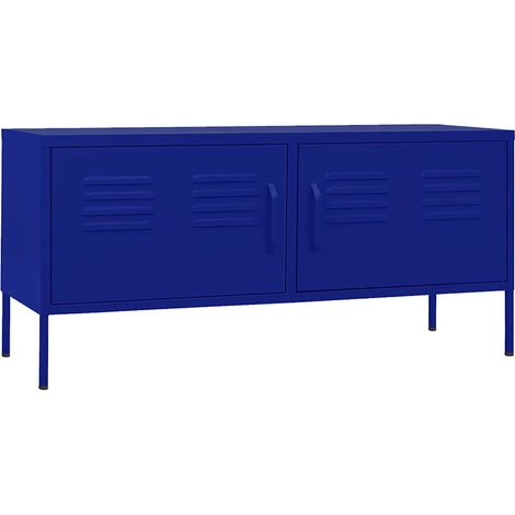Meuble TV, Étagère TV, Meuble de Salon, Bleu marine 105x35x50 cm Acier OIB4368E (1/5)