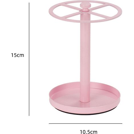 Porte-brosses à dents à 4 compartiments avec trous d'aération et égouttoir — Rond, rose