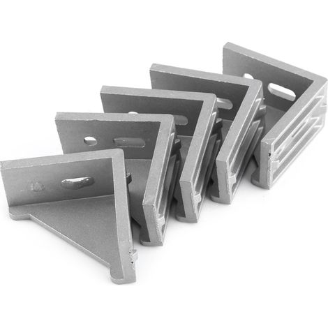 5 pièces équerre en alliage d'aluminium fixation à angle droit support en L 58x58mm pour renfort de meuble (1/5)