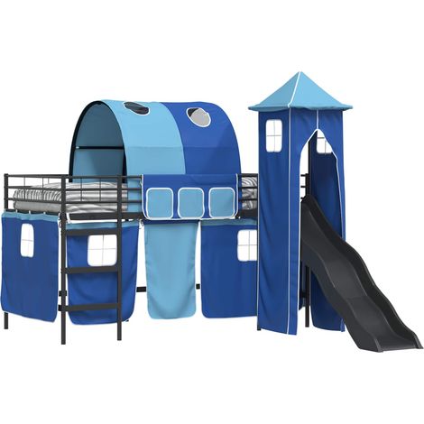 Maison Exclusive - Kinderloftbett Schwarz und Blau 90 x 200 cm Me