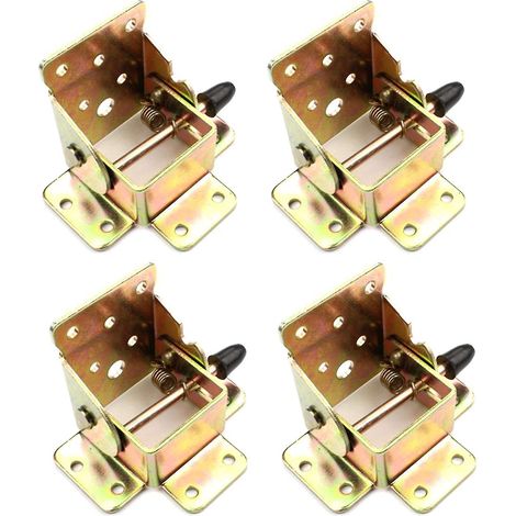 Lot de 4 charnières autobloquantes à forte capacité de charge, en fer, pour pieds de table pliants (Qinhai). (1/4)