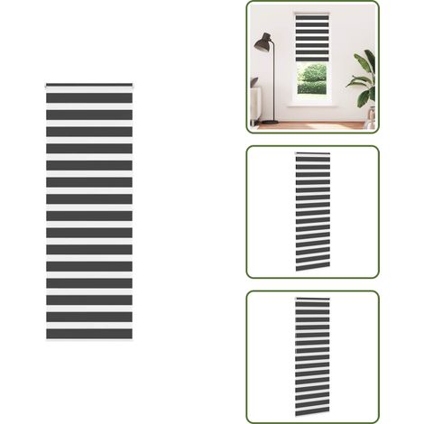 Zebrarollo Schwarz 85x200 cm Stoffbreite 80,9 cm Polyester - Zebra-Jalousie - Zebra-Jalousien - Zebra-Rollo - Doppelrollo (1/5)