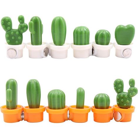 Ensemble de 12 aimants pour réfrigérateur à motif cactus, mini aimants 3D pour tableaux blancs, bureau et cuisine, autocollants magnétiques créatifs pour adultes et enfants (1/5)
