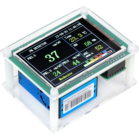 PM2,5-Detektor mit LED-Anzeige, Luftqualitätsmonitor für Haushalte und Fahrzeuge, A1-Kommunikation, 2,8 Zoll (1/5)