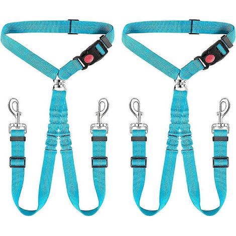 Ceinture de sécurité pour chien en voiture, harnais réglable avec élastique de retenue, attache de sécurité 2 en 1 pour chien (1/5)