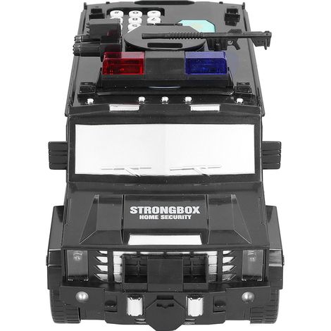 Gepanzerter Autotresor mit automatischem Geldausgeber, Zahlenschloss und Fingerabdruck-Sparschwein, Spielzeug für Jungen (schwarz, wiederaufladbar, eingebauter Akku enthalten) (1/5)