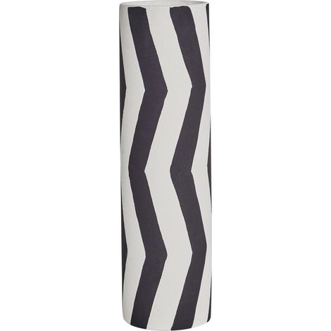 Vase à Fleurs Décoratif Imperméable en Grès Blanc et Noir Gobie (1/5)