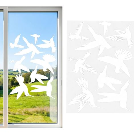 Stickers fenêtres oiseaux 9 Pièces Forme Colibri Anti-Collision Autocollants Anti-Collision Oiseaux Pour Propriétaires Amoureux De La Nature Bureau À Domicile Salon Chambre (1/5)