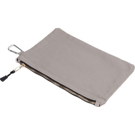 Sac de Rangement Imperméable en Toile avec Mousqueton, Poche Zippée et Poignée, Portable et Léger Gris (1/5)