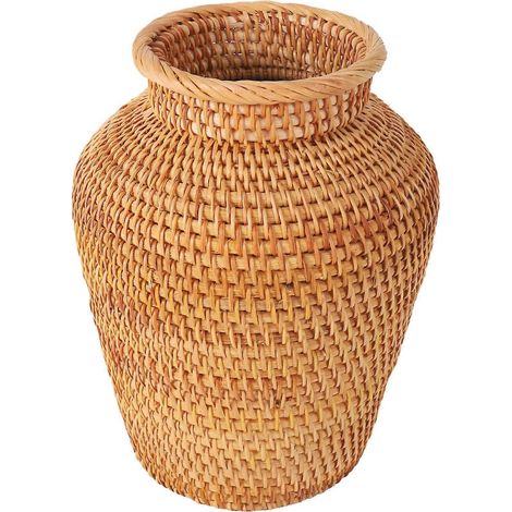 Vase en rotin tressé, vase artistique, décoration de table tendance, pot de fleurs, articles de jardinage à la mode (1/5)