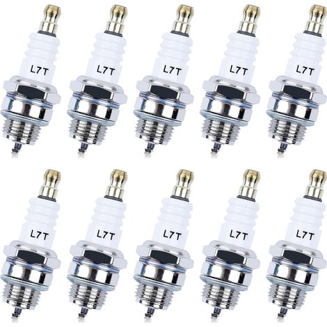 Candela LinDuxe L7T per NGK BPMR7A - Confezione da 10 candele per Champion CJ8 RCJ6Y RCJ7Y Plus candele Adofol per motosega a 2 tempi Stihl 017 018 MS170 MS180 MS290 MS310 MS390 029 039