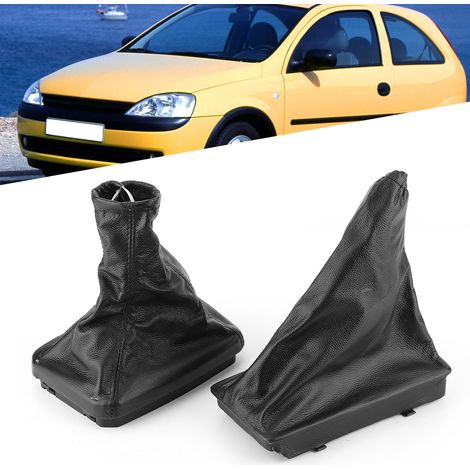 Staubschutzmanschetten für Schalthebel und Handbremse, Lederbezug passend für Opel Corsa C 00-06 (1/5)