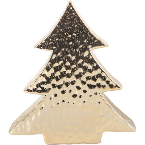 TrendLine Deko Tannenbaum Keramik 16 x 4 x 18 cm gold