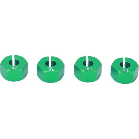 Adaptateur de moyeu de roue en aluminium 12 mm x 7 mm pour coupleur de commande télécommandée 1/10 (vert) (1/5)