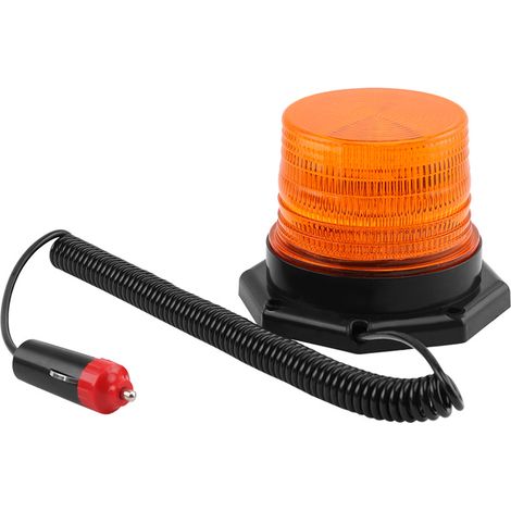 Orangefarbene LED-Drehleuchte, magnetische Blinkwarnleuchte für Fahrzeuge mit 12-80-V-Zigarettenanzünderstecker (1/4)