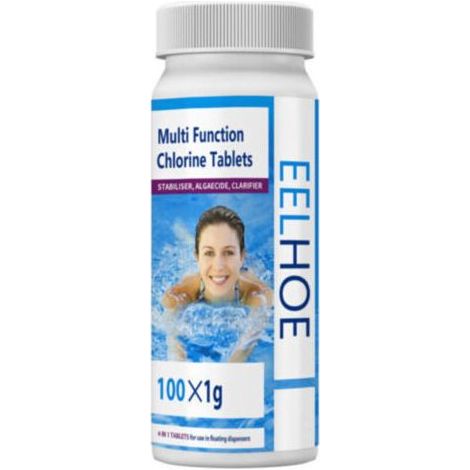Pair Pastilles de chlore effervescentes pour piscine, adaptées au nettoyage de la qualité de l'eau et à l'algicide des piscines et des piscines pour enfants (100 pastilles) (1/5)