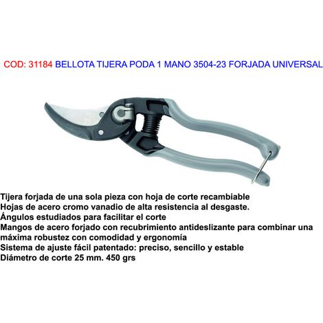 Forbici da potatura universali forgiate con una sola mano Bellota 3504-23