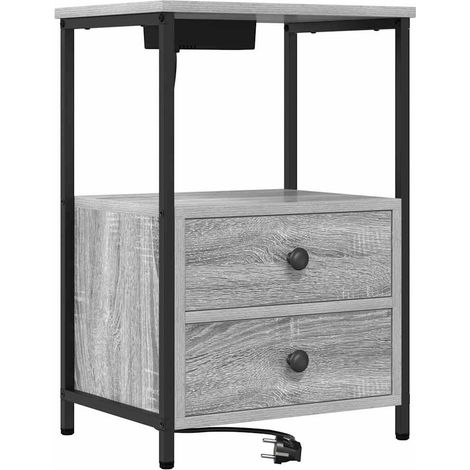 Maison Exclusive - Armadio da Notte con cassetto Grigio Sonoma 40 x 31 x 60 cm